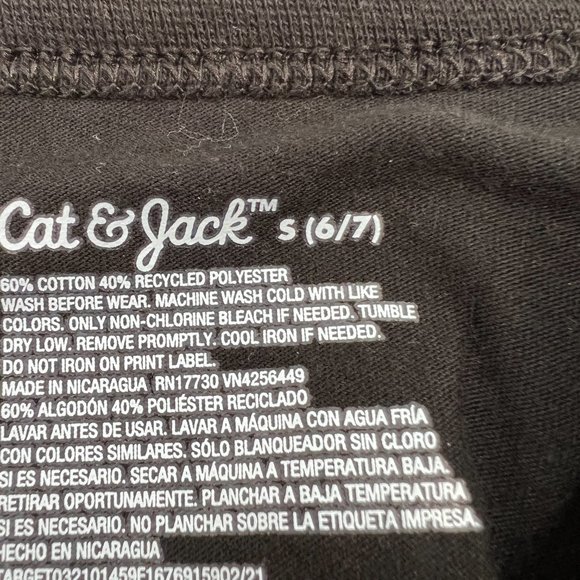 Cat & Jack Toddler Kids' Short Sleeve Crotch Snaps Bodysuit Black S(6/7) NWT - Picture 6 of 7